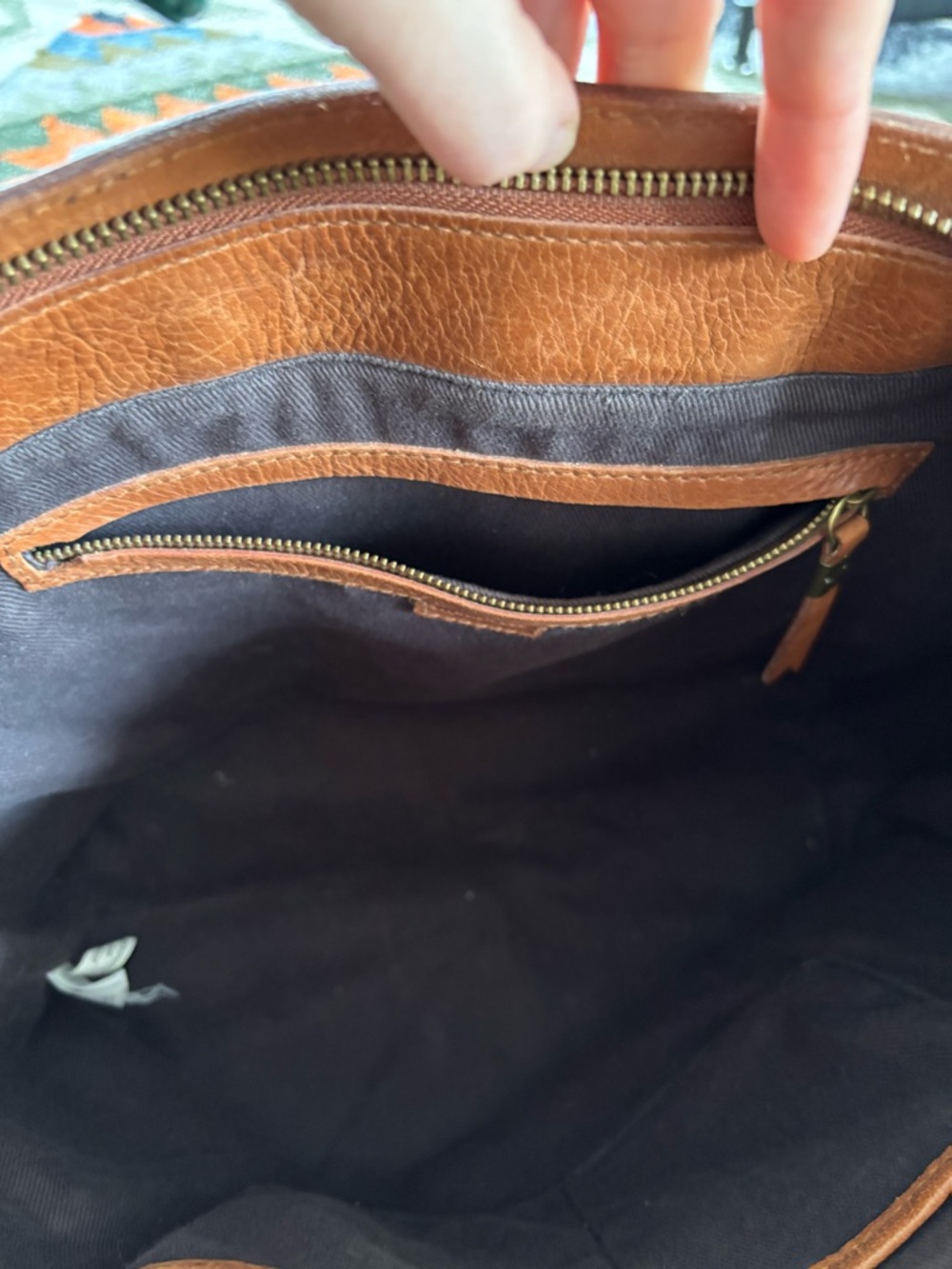 Madewell Zip-Top Transport Carryall Tote in English Saddle Brown - Picture 8 of 8